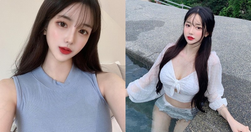 【6upoker】氣質正妹下水後「火辣曲線」現形，「白嫩美肌」腰細、胸好大！