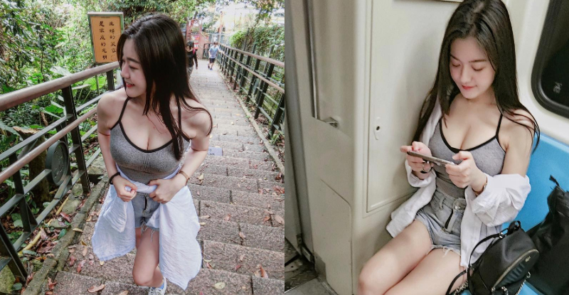 【6upoker】最火辣櫃姐「Judy Chiu」爆乳登山　細肩帶快撐不住飽滿乳量！