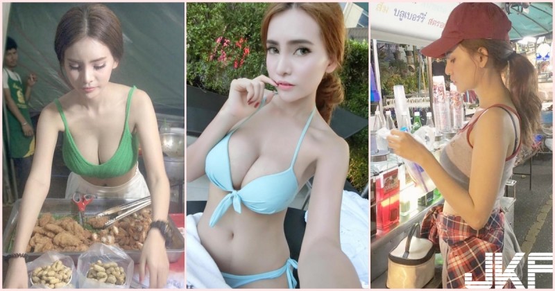 【6upoker】這胸部太辣！小吃攤「巨乳奶妹」視角好邪惡！超可愛「白嫩圓乳」引人遐想…