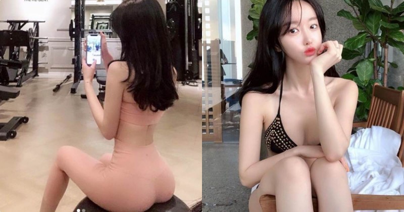 【6upoker】清純妹子膚色運動裝「激似沒穿」，蜜桃臀型完全被看光光了！