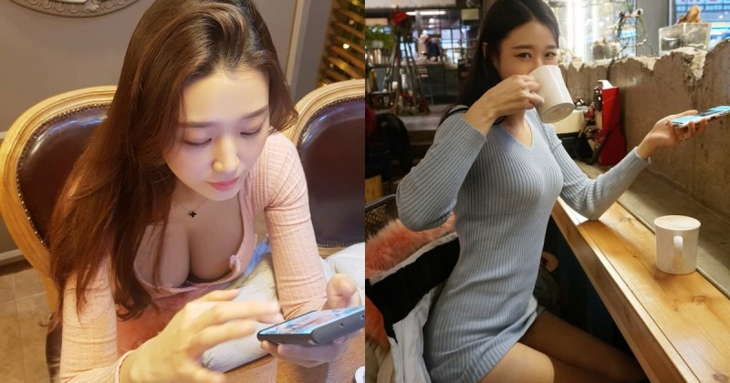 【6upoker】白皙美胸妹「爆乳喫茶」現場奶香濃！日常穿搭還是「絕對領域」的王者啊！