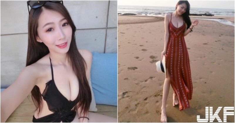 【6upoker】太正了！文藻大學「長腿正妹」！低胸泳裝「海邊爆乳」白皙畫面好誘人！