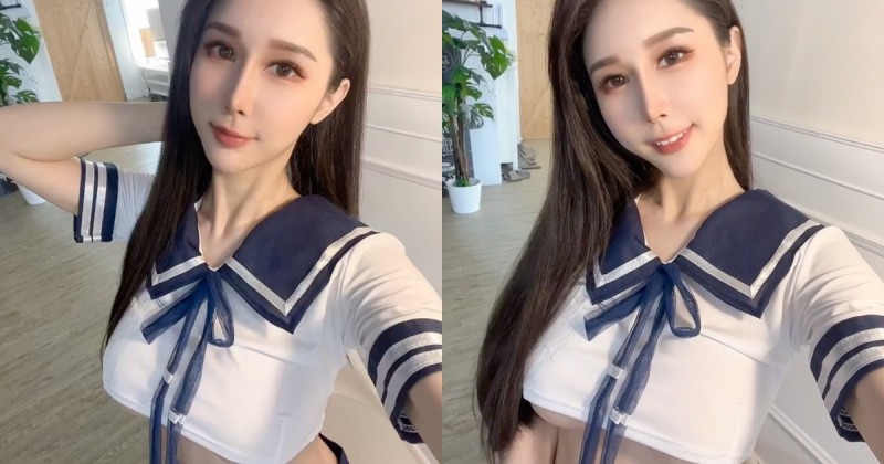 【6upoker】要不要當我同學？正妹「夢夢MonMon」性感制服裙，秀出「E級南半球」！