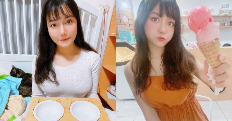 【6upoker】F奶混血正妹「毛咪」曬出新貓碗，「惹火胸型」讓粉絲想將碗蓋上去！