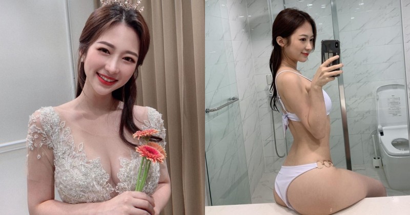 【6upoker】「爆乳新娘」笑容超甜美，氣質禮服下「火辣身材」藏不住，渾圓蜜桃更兇啦！