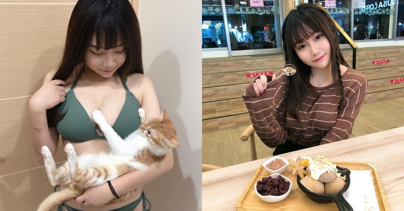 【6upoker】好想當貓！童顏巨乳美少女「小九九」抱著毛小孩「兇狠比基尼」畫面超養眼！