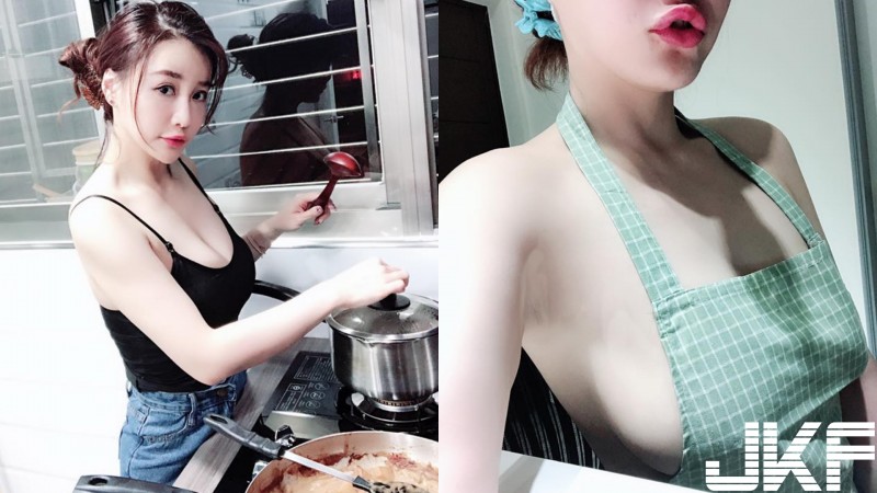 【6upoker】性感爆乳廚娘「李萱」下麵給你吃！超大尺度做飯畫面，圍裙露出豐滿側乳讓人瞬間飢餓…