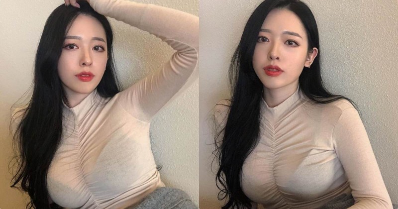 【6upoker】正妹「豐滿美乳」要撐爆透膚衣，兩顆乳球形狀太邪惡了！