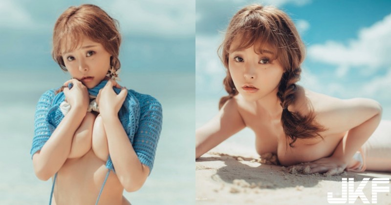 【6upoker】想要零色差就只能脫了！大秀「渾圓大D奶」沙灘趴曬，巨乳正妹找無人海灘偷偷來！