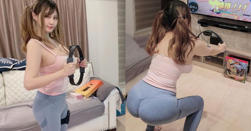 【6upoker】「巨乳正妹」居家玩健身環，超兇猛「飽滿翹臀」好顯眼，粉絲狂讚：曲線好辣！