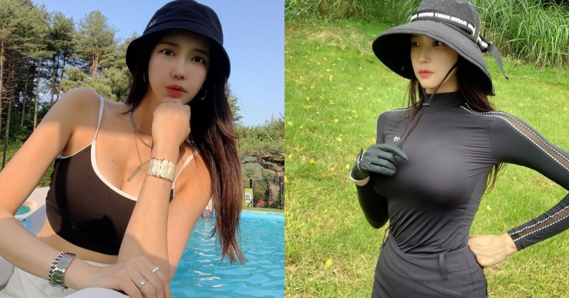 【6upoker】太辣了！「美胸高爾夫球正妹」」性感揮桿，惹火胸型也跟著凸出了！