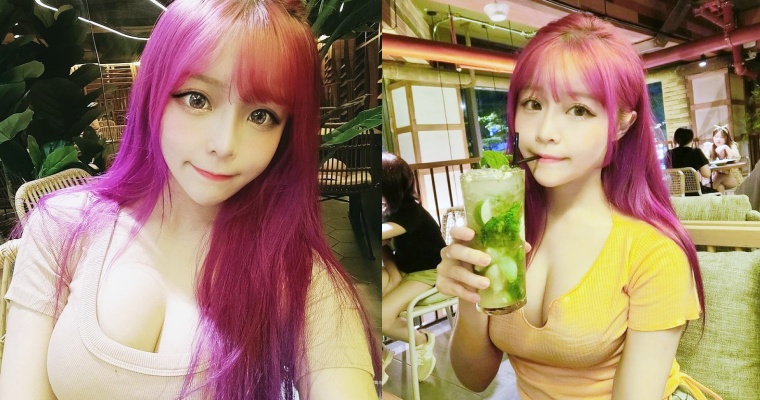 【6upoker】甜萌系「美乳正妹」來了！「TAIN 菲菲」人正真好！完美消化「紫髮」新造型