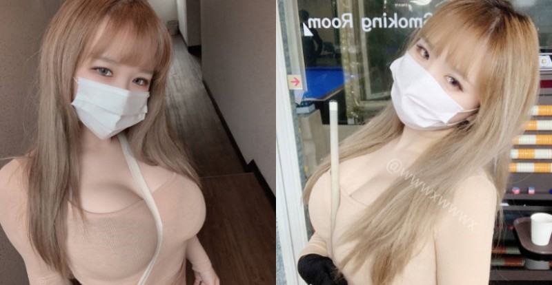 【6upoker】這個太呱張！「巨乳口罩妹」奶球掩埋斜背帶　網友：想一頭埋進去