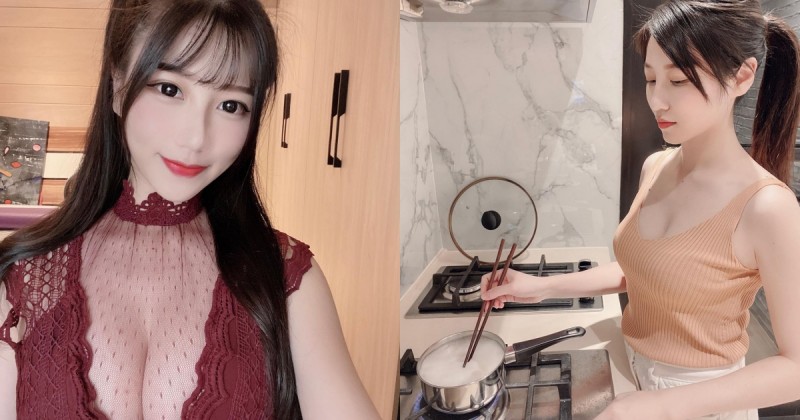 【6upoker】氣質甜美「理想型女友」在家好賢慧，「飽滿雪乳」若隱若現太養眼，網友：真的好漂亮！