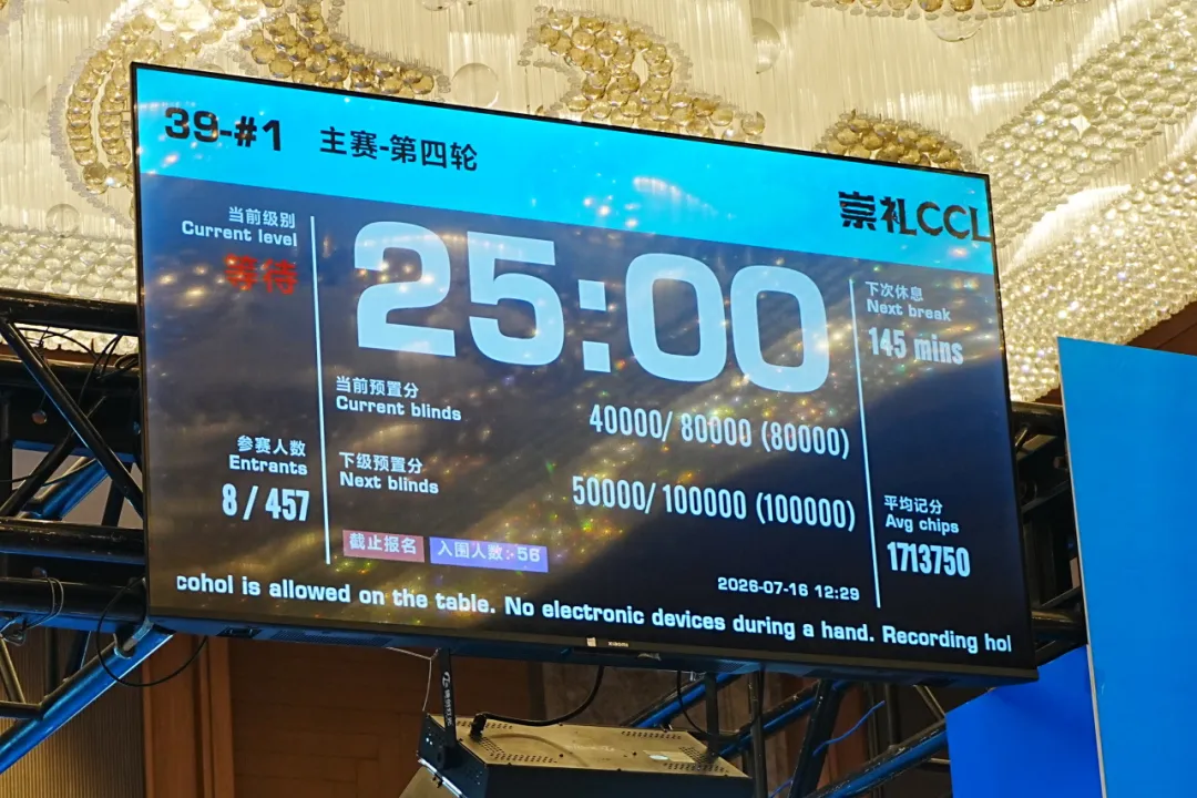 【EV扑克】2026 CCL崇礼站圆满落幕：王澄浩加冕冠军，八人决赛桌鏖战至最后一刻