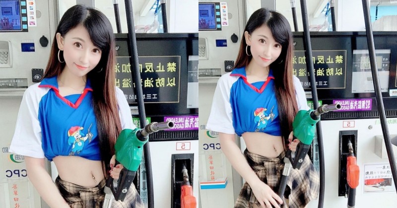 【6upoker】加油站發現「超可愛加油員」甜美外型讓人戀愛！下班後釋放「飽滿事業線」視角好犯規