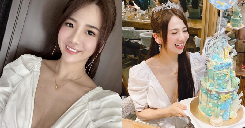 【6upoker】自然溝就是美！「Jasmine茉莉」慶生穿搭超迷人，白色小可愛裡「32E美胸」偷偷打招呼！