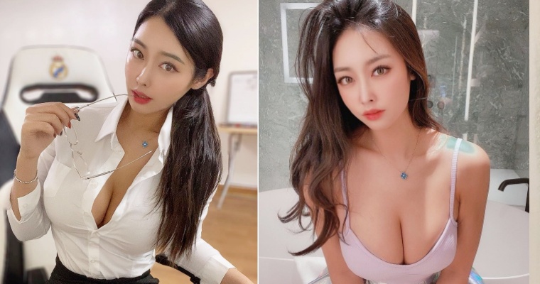 【6upoker】誘惑系辣模 Eunhye「低胸福利」放好放滿！身體微微一傾，事業線深不可測