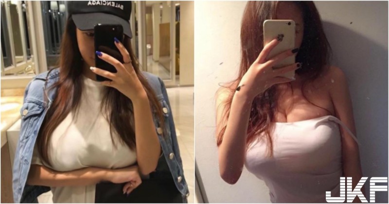 【6upoker】太誇張啦！「澎湃巨奶妹」前凸後翹好惹眼！「胸部太重」受不了用手撐著！