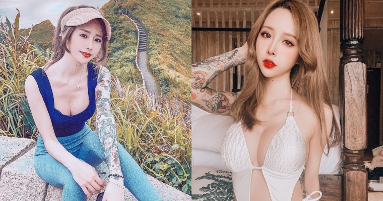 【6upoker】花臂女神「張筱密 Mimi」辣曬泳裝！深 V＋挖洞設計大秀有料好身材
