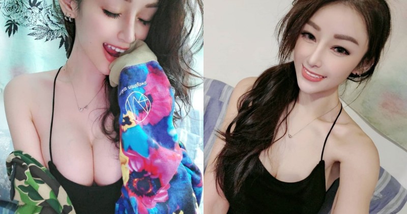 【6upoker】這細肩帶太狂！「白嫩巨乳正妹」豐滿程度太霸氣，連小鹿都把臉塞到雪白溝溝裡⋯⋯