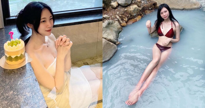 【6upoker】政大畢業「氣質正妹」野溪泡湯，比基尼秀白皙修長「逆天美腿」！
